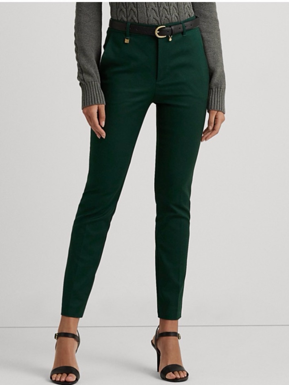 Double-Faced Cotton Pants in Season Green